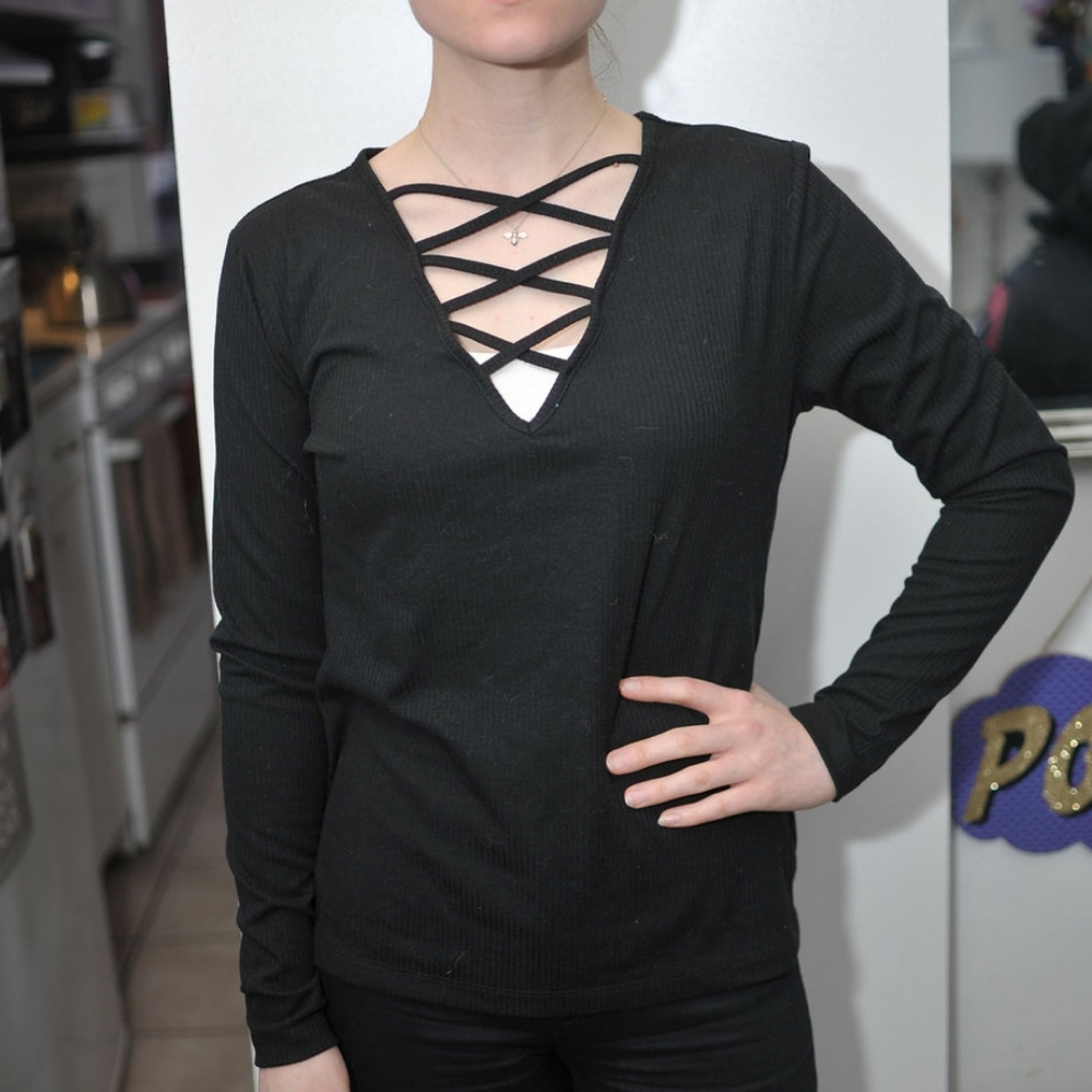 TARGET Criss Cross Long Sleeve Top